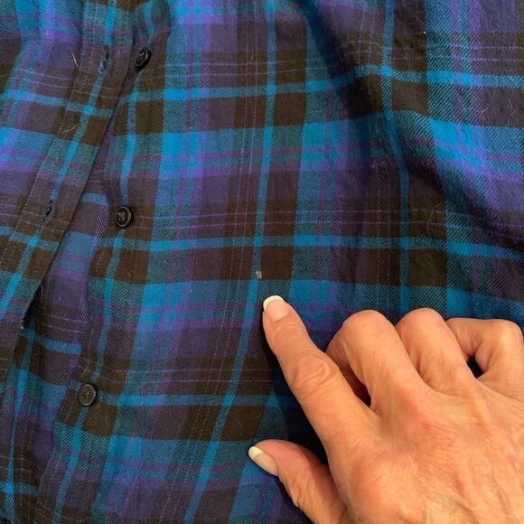 Boyfriend flannel plaid buttoned down shirt by Express - Picture 7 of 7